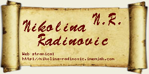 Nikolina Radinović vizit kartica